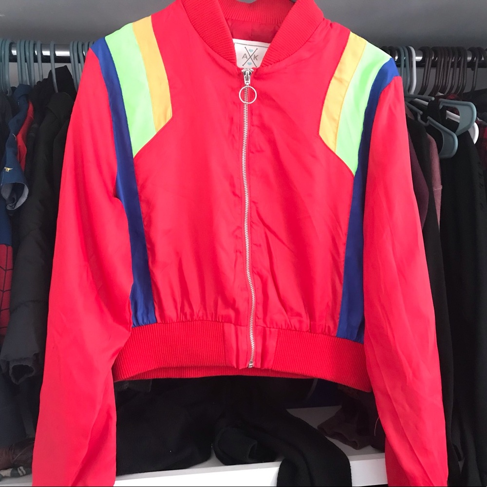 Rainbow crop top jacket